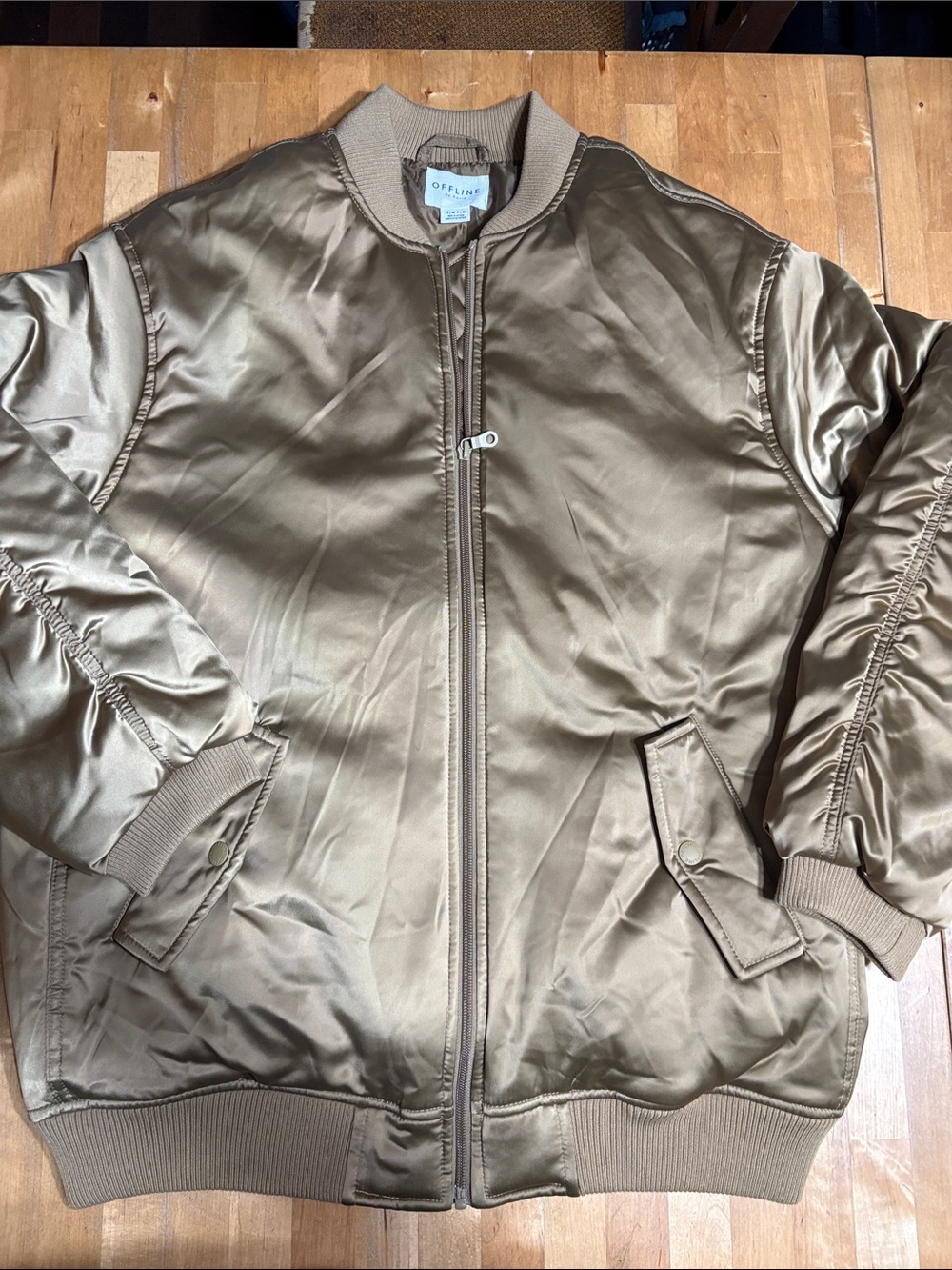 aerie OFFLINE Bomber Jacket in Bronze